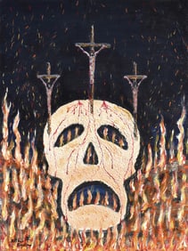 Arthur Kinslow Orginal Painting Crucifixion 30 x 40