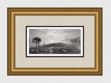 Joseph Mallord William Turner Petworth Park 1863 Engraving Signed