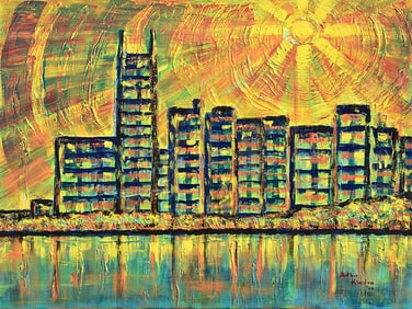 Arthur Kinslow Original Abstract Painting Heat Wave 36 x 48
