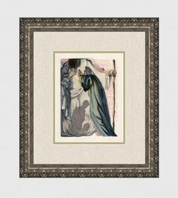 1960 Salvador Dali Spirit Authentic Woodcut Signed