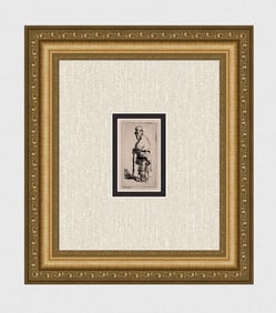 REMBRANDT 1800s Etching B163 Beggar leaning on a Stick DURAND