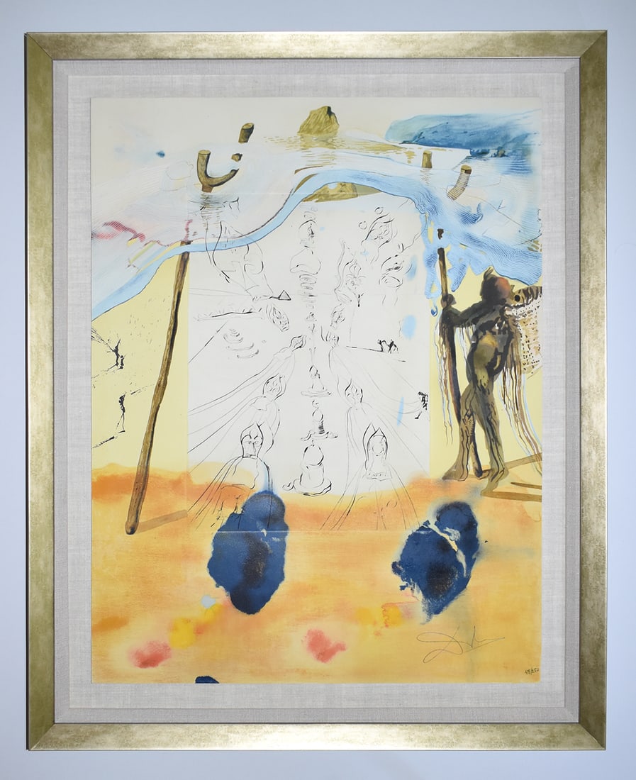 Salvador Dali Moses Traditions Etching/Lithograph Signed Limited Framed
