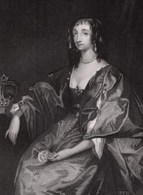 1834 Sir Anthony van Dyck Henrietta, Queen of Charles I engraving signed
