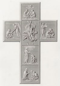 John Bell The Cross of Prayer 1870 engraving Framed