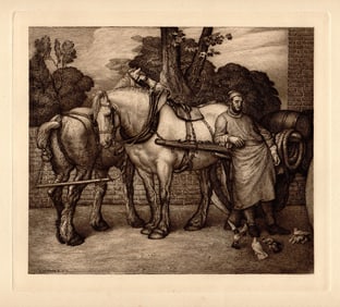 George Frederic Watts  Mid-Day Rest Etching