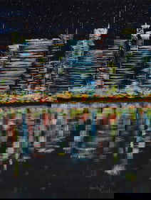 Arthur Kinslow Orginal Painting Cityscape V 30 x 40 Inches