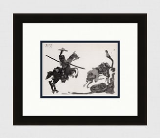 PABLO PICASSO 1961 Vintage Lithograph Chasing the Bull FRAMED