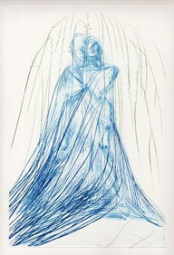Salvador Dali Tristan Lady in Blue Etching Hand Signed Limited Framed
