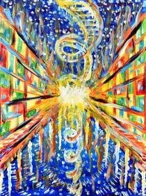 Arthur Kinslow Orginal Painting Riding the Rails 30 x 40 Inches