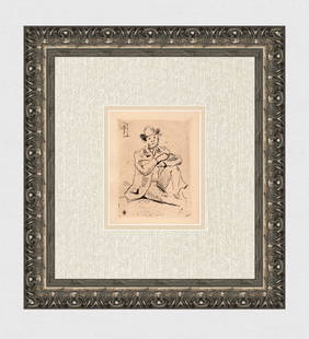 Paul Cezanne 1906 Etching Guillaumin Hanged Man: Paul Cezanne (1839 - 1906, French). Guillaumin au Pendu (Guillaumin with Hanged Man)Etching printed in Black on Cream Laid Paper. Year: 1909. Edition: Limited to 1000 examples. Reference: Guillaumin a