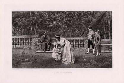 Ferdinand Heilbuth At the Villa Borghese 1878 engraving