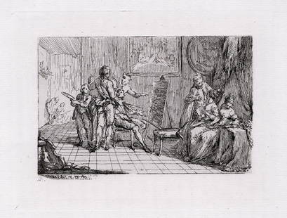 Gravelot The Workshop of a Painter (L'atelier d'un Peintre) 1880 etching: Gravelot. (Hubert-Francois Bourguignon) (French, 1699 - 1773). The Workshop of a Painter (L'atelier d'un Peintre). Antique etching on laid paper after the original by master engraver Amand Durand (183