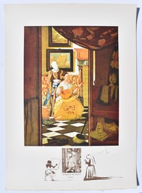 1974 Salvador Dali Lithograph Vermeer Signed Numbered Limited