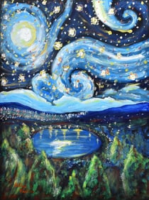 Arthur Kinslow Original Painting Galaxy of Stars III 30 x 40 Inches