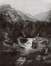 Thomas CRESWICK Antique Print The falls of the River Tummel FRAMED