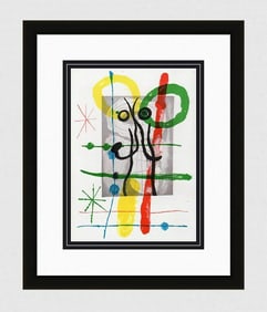 1965 Joan MIRO ORIGINAL Color Lithograph Peintures sur Cartons Framed