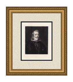 Diego Velazquez Philip IV. of Spain 1874 etching