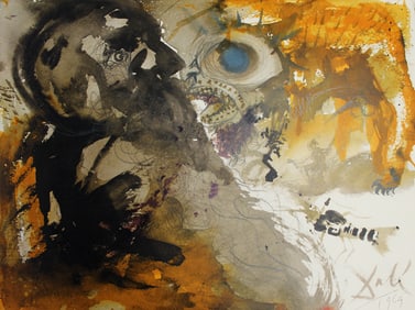 Dali Leviathan Original Biblia Sacra 1967 Lithograph Framed