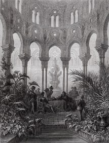 GUSTAVE DORE 1800s Woodcut Rinaldo at the Palace FRAMED SIGNED