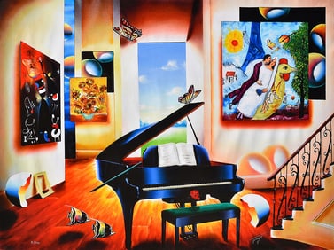 Ferjo Limited edition Giclee on Canvas Lover's Song Signed Numbered
