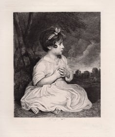 Sir Joshua Reynolds The Age of Innocence etching signed