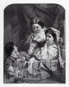 Robert Herdman 1800's Engraving The Roman Carnival SIGNED FRAMED
