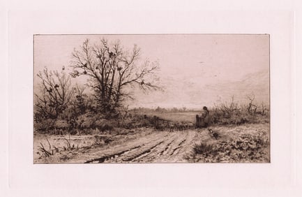 F. C. Albon Evening Near Harrow etching signed