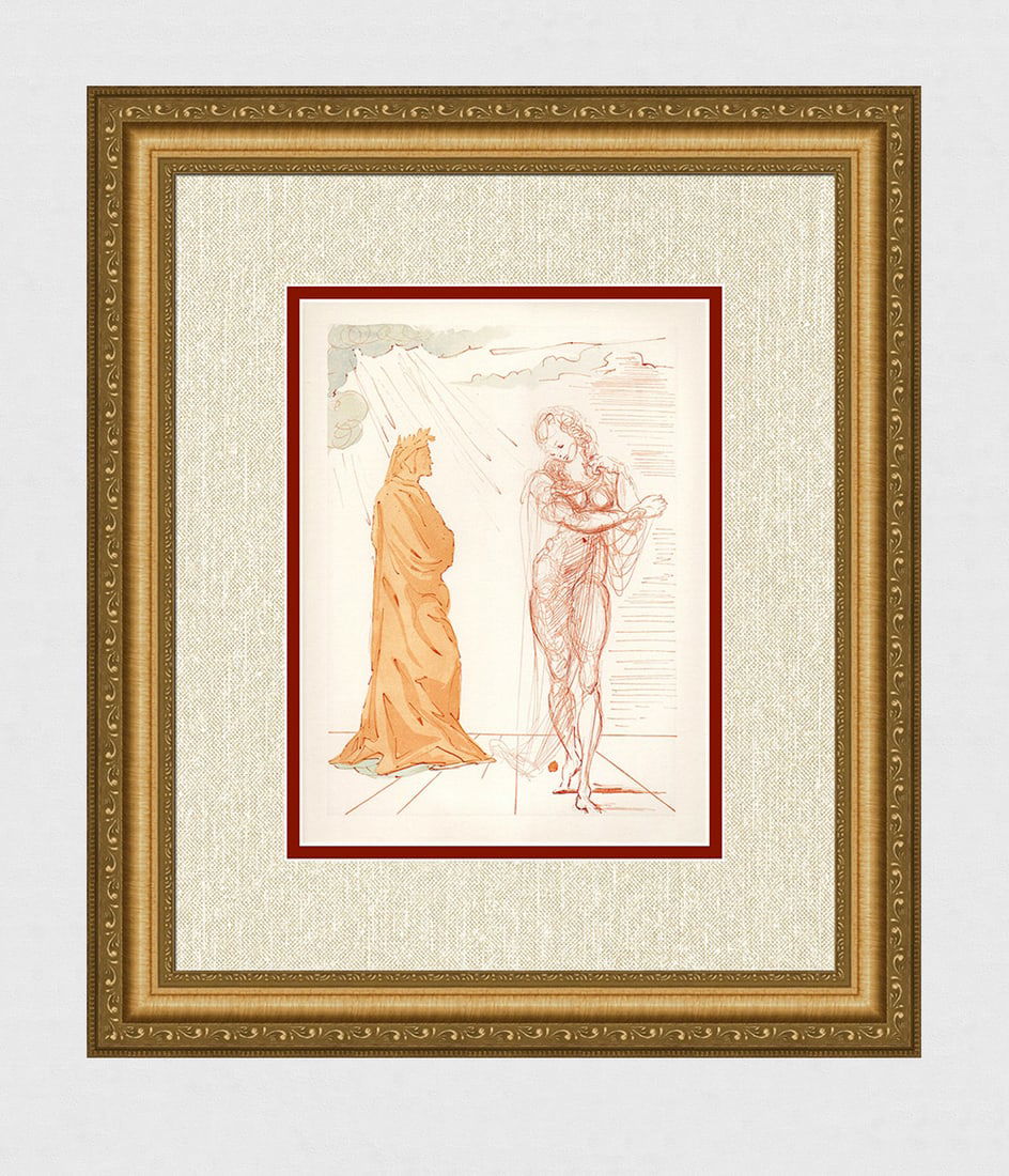 1960 Salvador Dali Virgil Authentic Woodcut