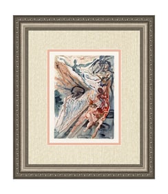 Salvador Dali 1960 Woodcut Lust Signed Framed