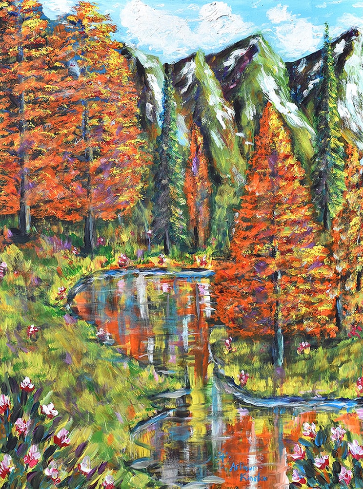 Arthur Kinslow Orginal Painting Autumn Woods 30 x 40 Inches (1 of 3)