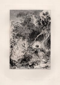 Jean-Honore Fragonard Limited 1800s Etching Le Cas de Conscience Framed