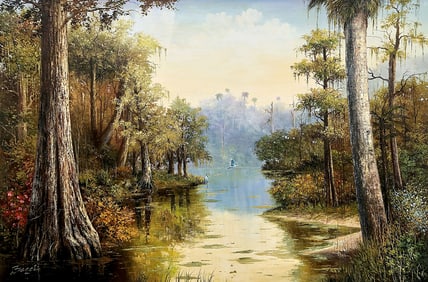 Detailed Villaflor Bacci Original Oil Nature Preserve 40 x 60