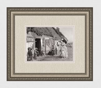Firmin Girard 1800s Antique Print Visiting the Seaside Framed Signed