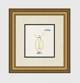 1968 PABLO PICASSO Color Lithograph "Antelope"Signed Framed