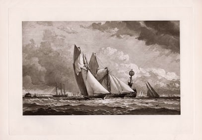 Barlow Moore A Yacht Race 1890 print