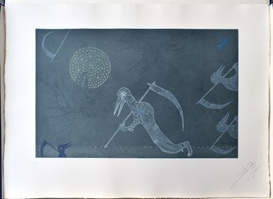 Joan Ponc 1975 Etching La Mort dels Mosquilts Signed Numbered