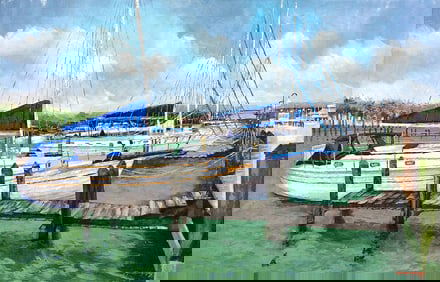 Mauricio Garay Original Painting Naples Marina 60 x 40 inches