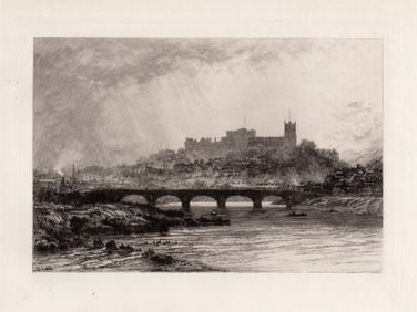 1881 David Law Lancaster etching signed