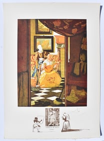 1974 Salvador Dali Lithograph Vermeer Signed Numbered Limited