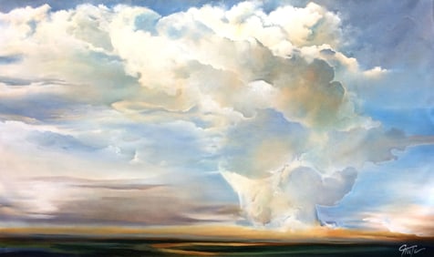 Gorgeous Patricia Chute 36 x 60 Blue Sky Painting