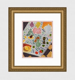 Impressive 1943 HENRI MATISSE Color Lithograph Marble Tabl Still Life FRAMED COA