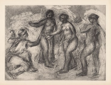 1919 RENOIR Greek Mythology Engraving "Paris with the Goddesses" Lmtd Ed