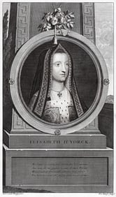 Adriaen van der Werff 1697 Engraving Elizabeth of York Framed