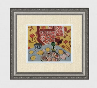 Grand 1943 Henri Matisse Color Lithograph "Nature Morte Bleue" Signed Framed COA