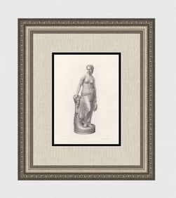 1800s William MARSHALL Engraving "Dancing Girl" Gallery Framed