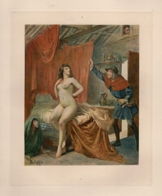 Edmond MALASSIS LIMITED Erotic Engraving The Woman's Power SIGNED Framed