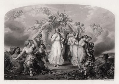 William Edward FROST 1800s Engraving CHASTITY Gallery Framed SIGNED COA