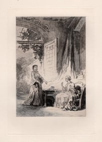 Limited 1800s JEAN-HONORE FRAGONARD Etching Confidente without Knowledge FRAMED