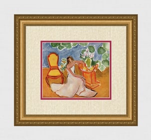 Fabulous 1943 MATISSE Color Lithograph "Girl in a White Dress" SIGNED Framed COA