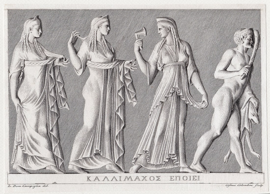 Giovanni Domenico Campiglia 1720 - 1768 Engraving Signed: Giovanni Domenico Campiglia. Copper Engraving on laid paper, after the drawing, engraved by Cosmus Colombini (1700 - 1800). 1720 - 1768. Signed in the plate, in ink, lower left and right. Sheet size 7